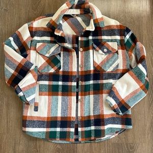 Women’s Fall Flannel Shirt Jacket, Down Wool Blend